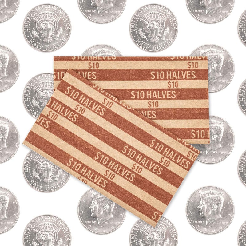 CAROUSELCHECKS Half Dollar Coin Wrappers, 100 Flat Striped Coin Wrappers - Image 4